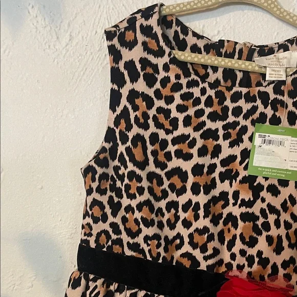 Kate Spade Leopard Print Dress with Red Flower - Picture 2 of 8
